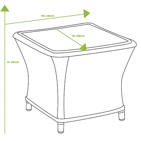 Side Table dimensions image